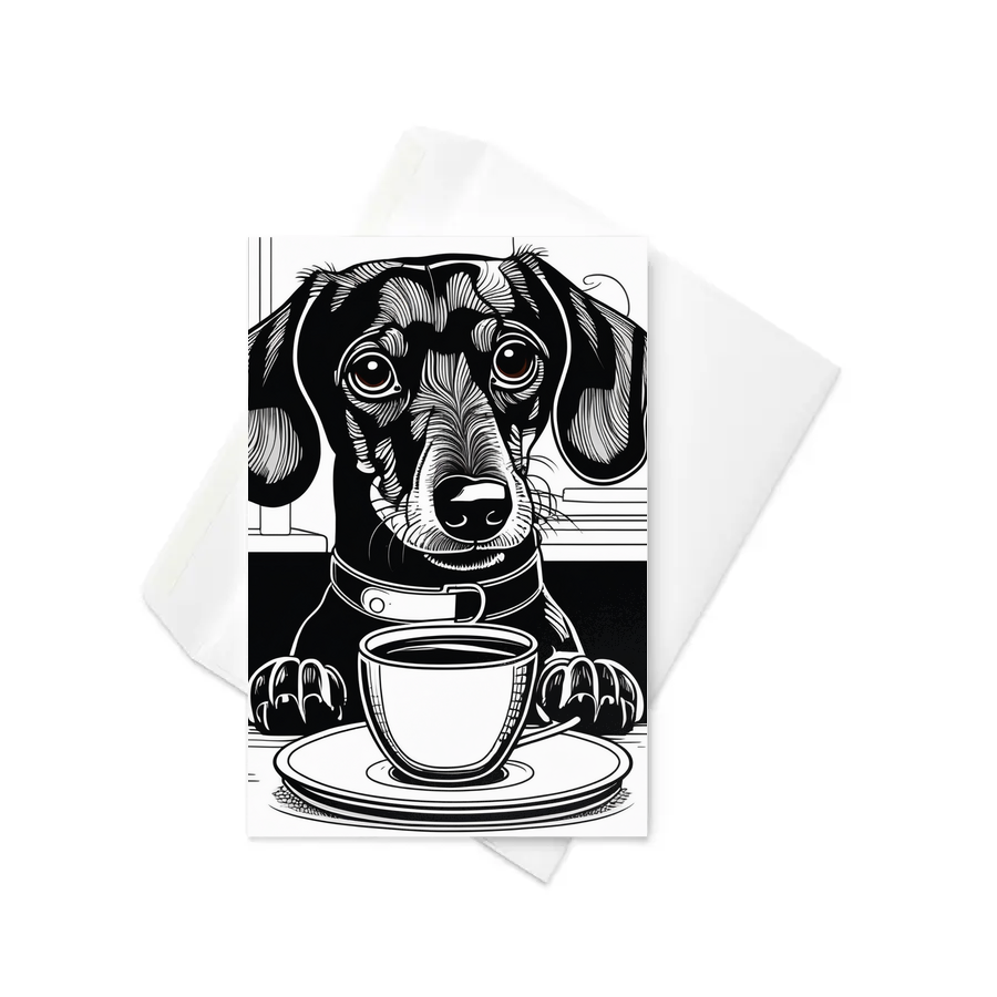 PugMug Custom Black Dachshund Greeting Card