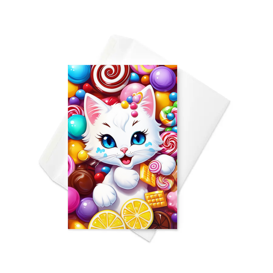 PugMug Custom White Companion Cat Greeting Card