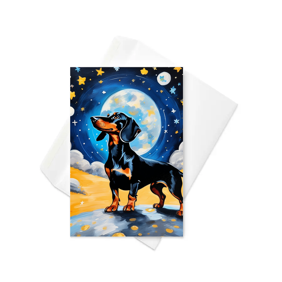 PugMug Custom Black Dachshund Greeting Card