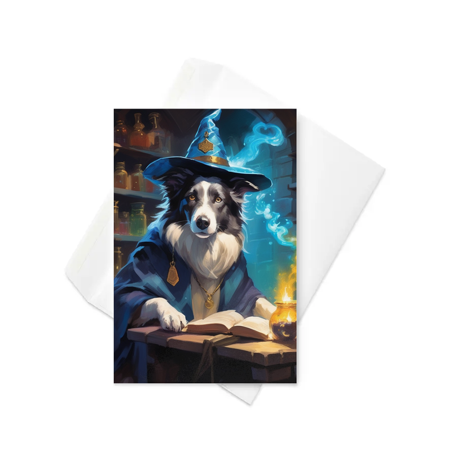 PugMug Custom Blue Merle Border Collie Greeting Card