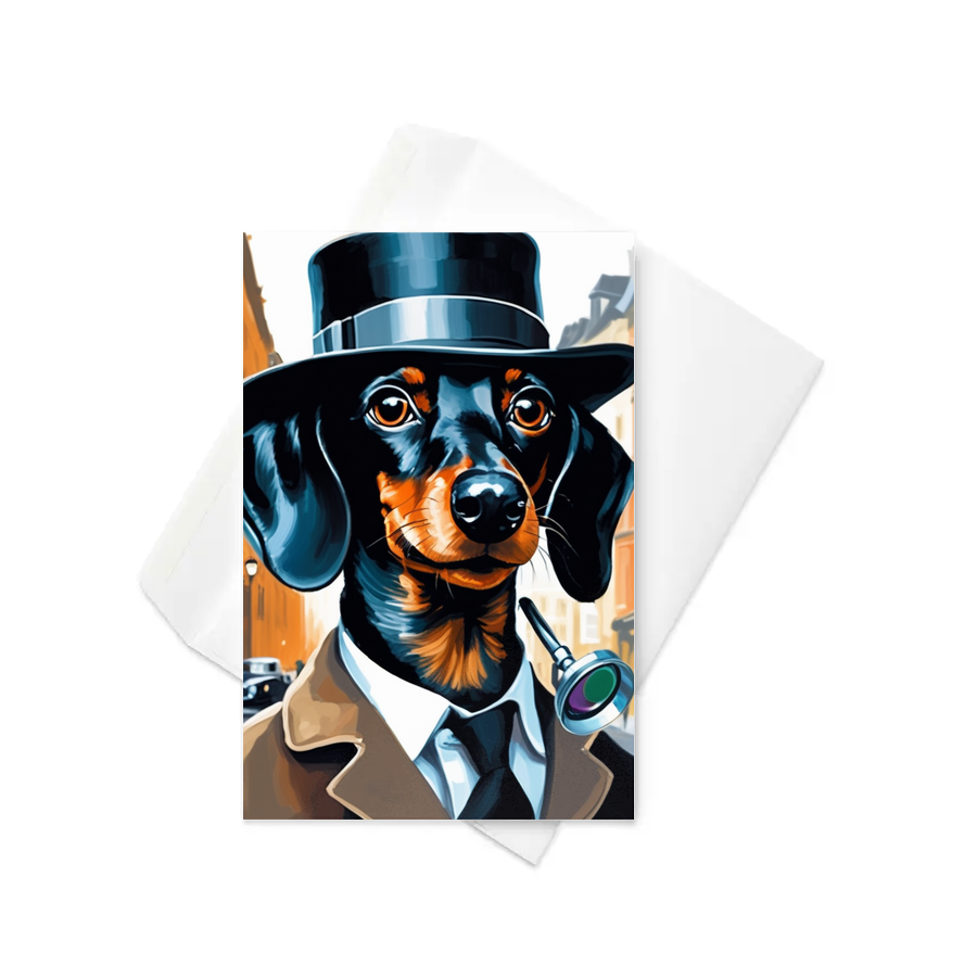 PugMug Custom Black Dachshund Greeting Card