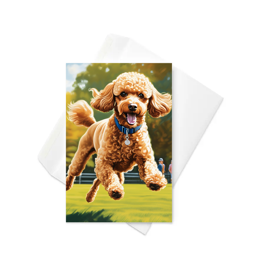 PugMug Custom Tan Poodle Greeting Card