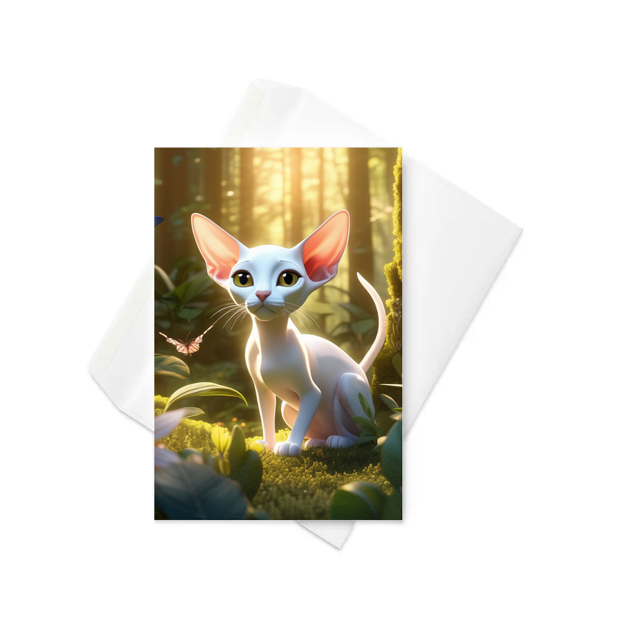 PugMug Custom White Sphynx Cat Greeting Card