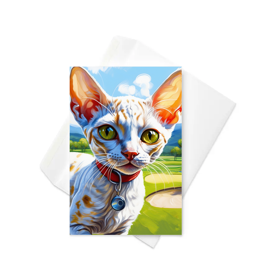 PugMug Custom Tabby Devon Rex Cat Greeting Card
