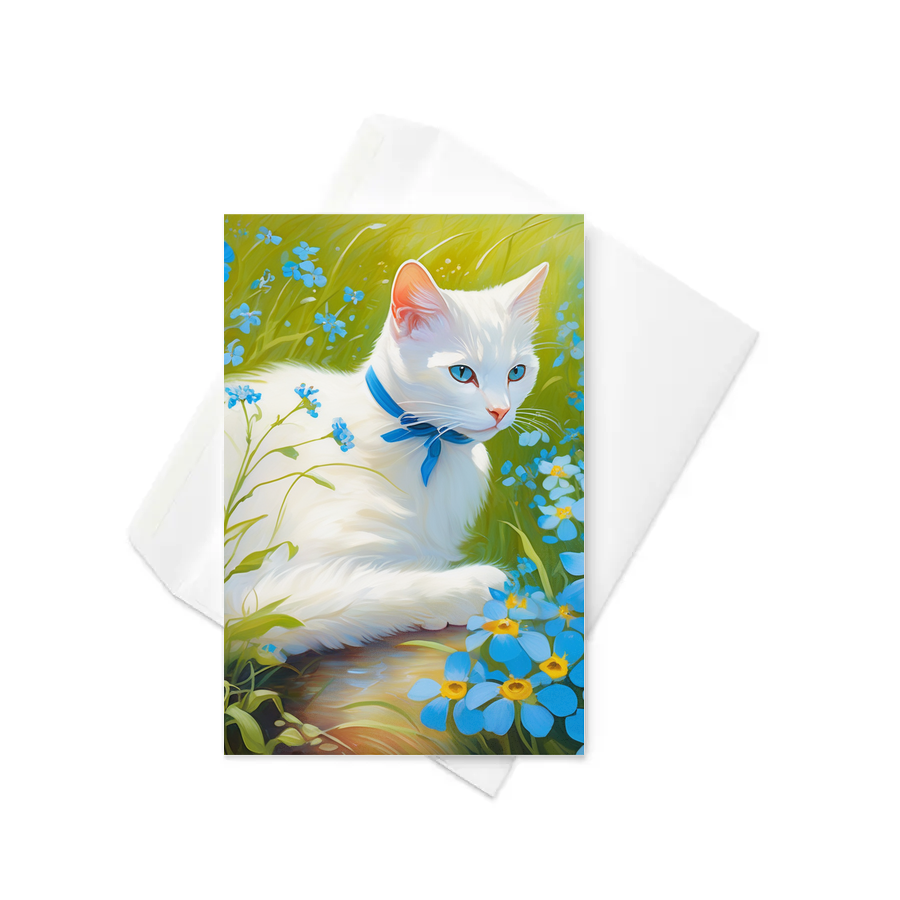 PugMug Custom White Companion Cat Greeting Card