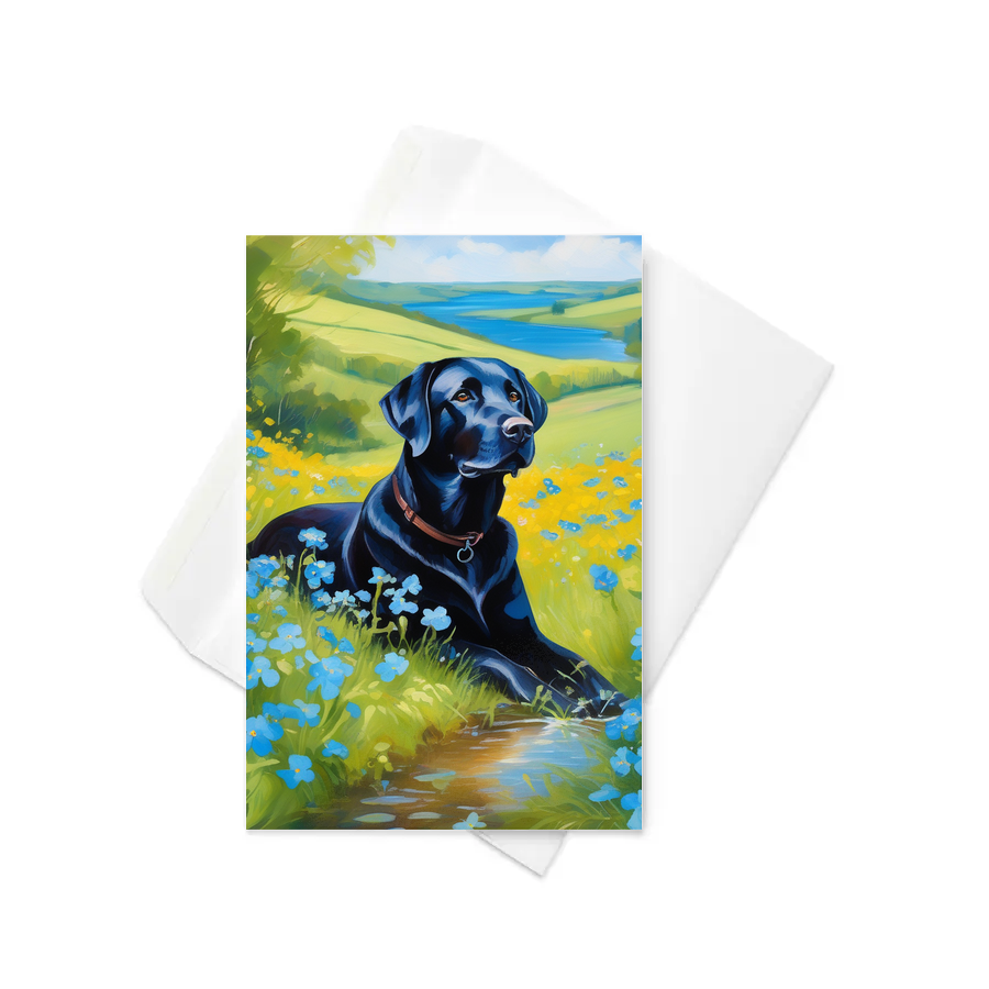 PugMug Custom Black Labrador Retriever Greeting Card
