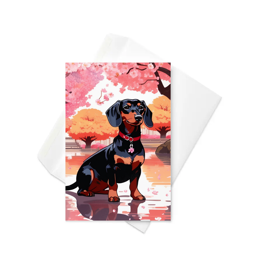 PugMug Custom Black Dachshund Greeting Card