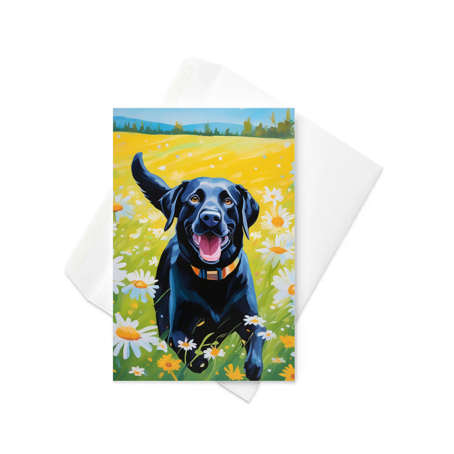 PugMug Custom Black Labrador Retriever Greeting Card