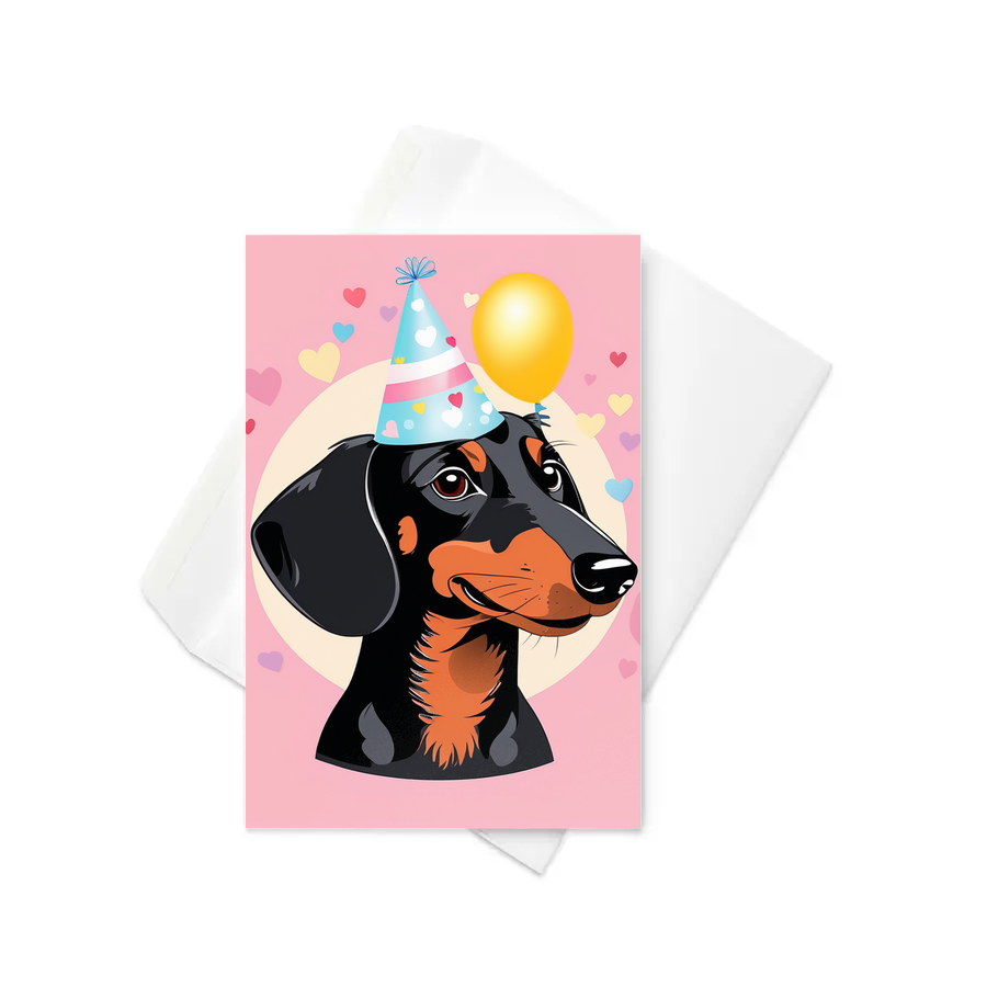 PugMug Custom Black Dachshund Greeting Card