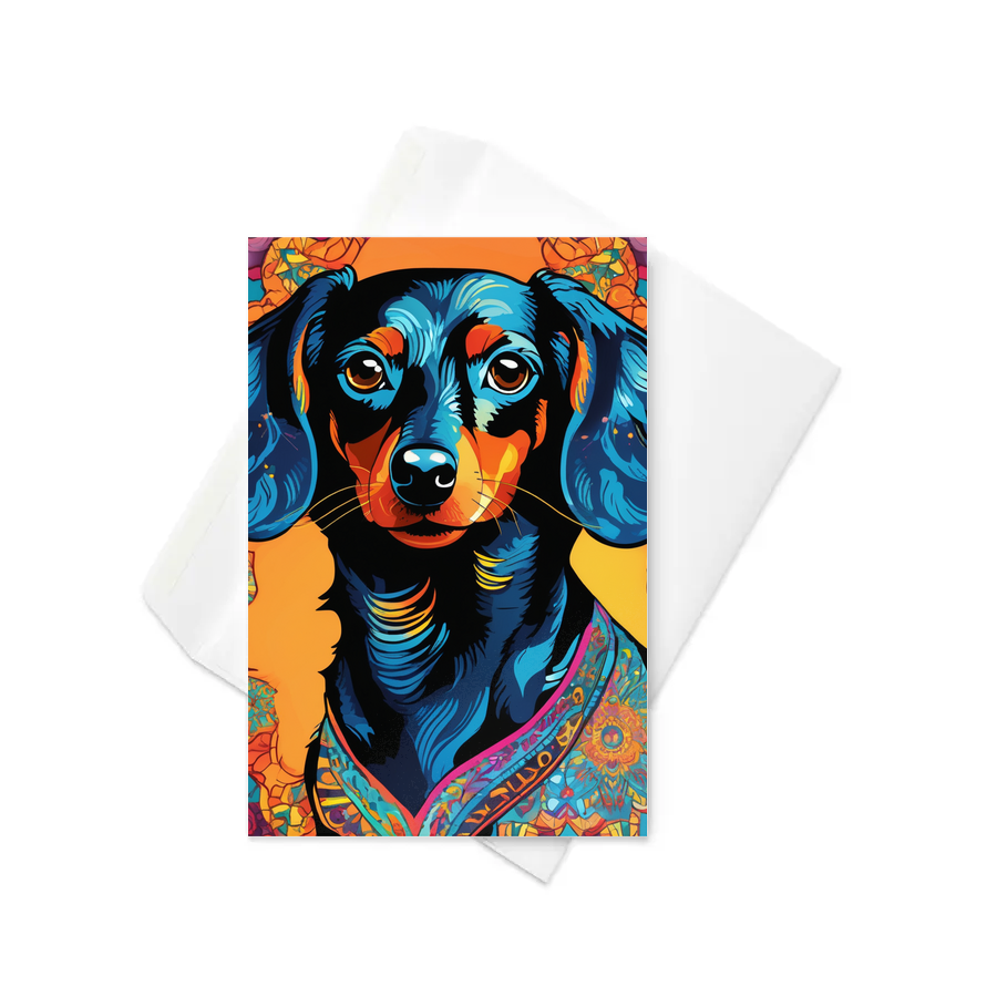 PugMug Custom Black Dachshund Greeting Card
