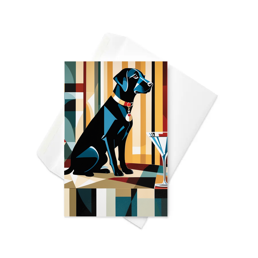 PugMug Custom Black Labrador Retriever Greeting Card