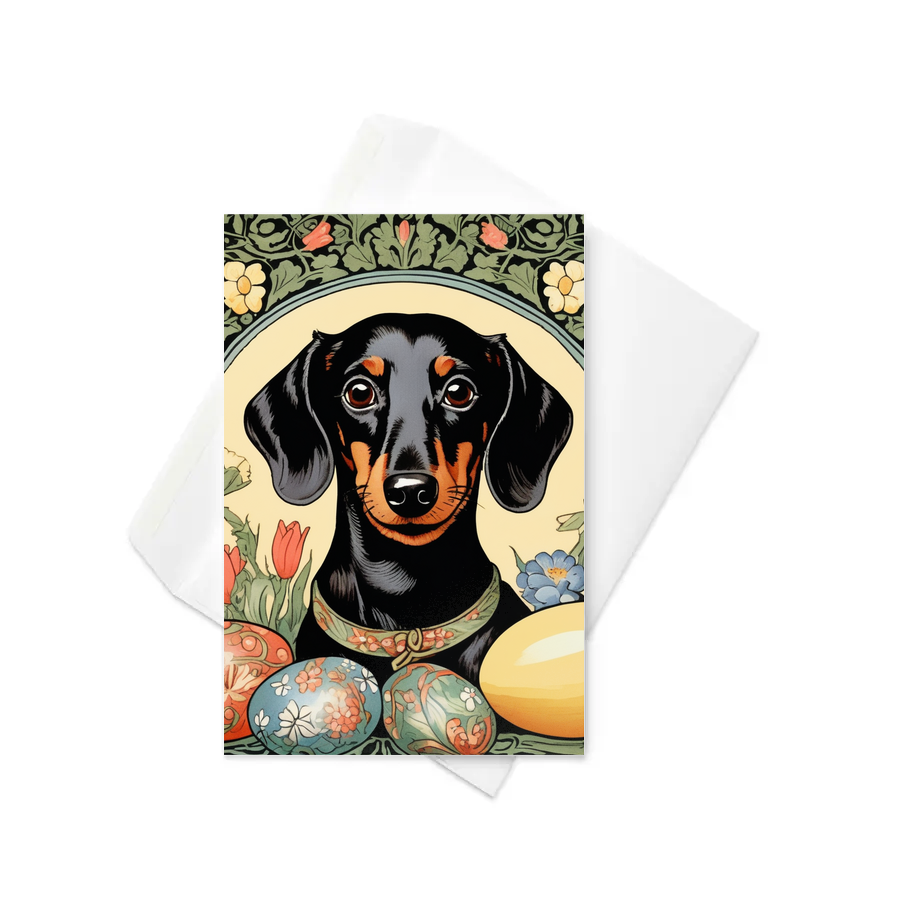 PugMug Custom Black Dachshund Greeting Card