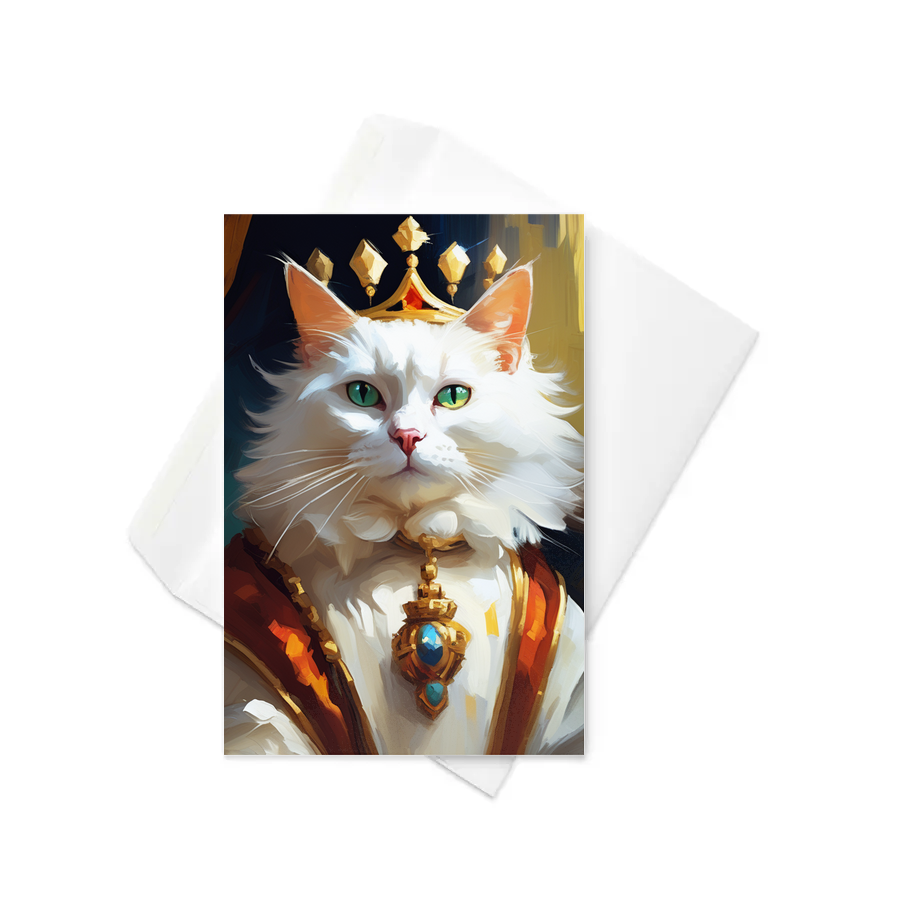 PugMug Custom White Companion Cat Greeting Card