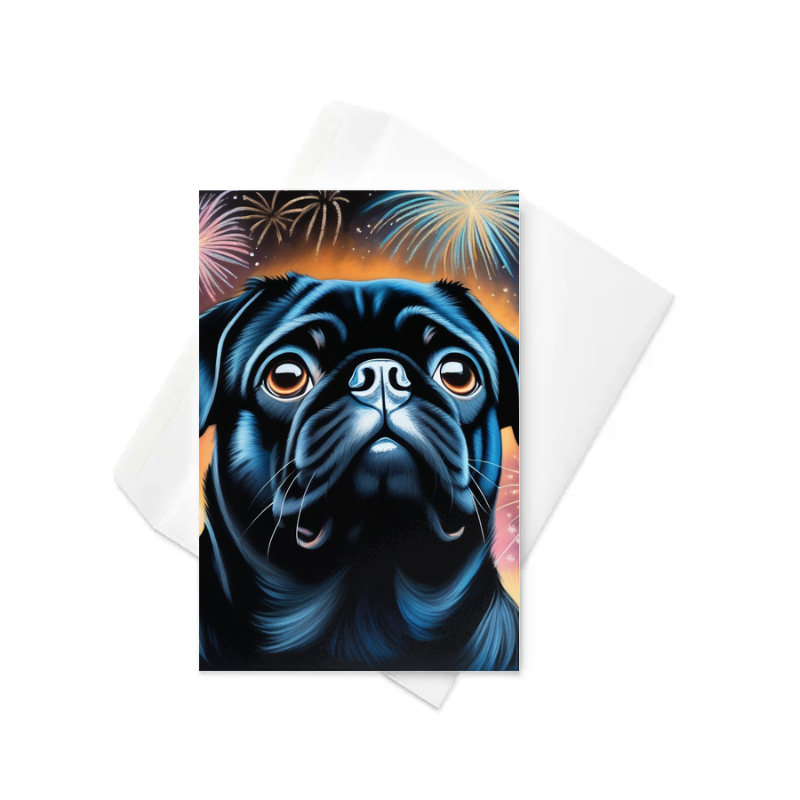 PugMug Custom Black Pug Greeting Card