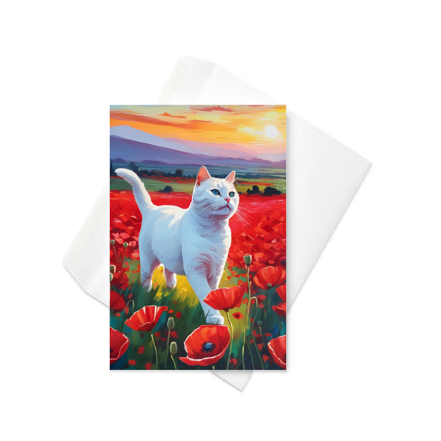 PugMug Custom White Companion Cat Greeting Card