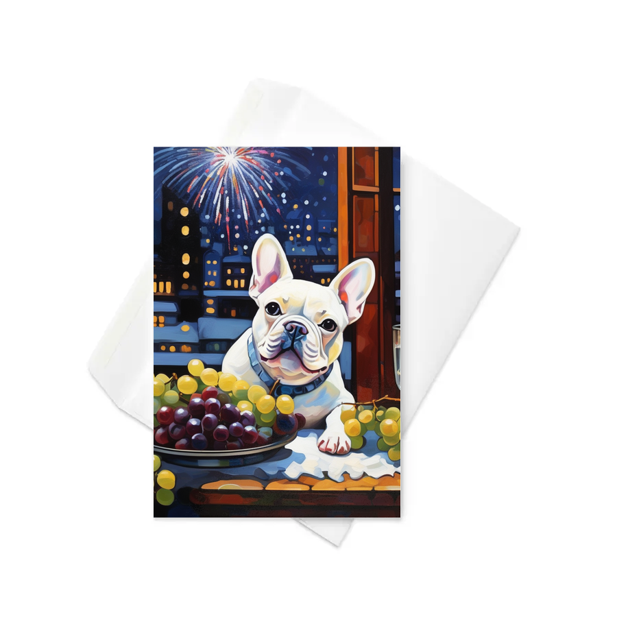 PugMug Custom White French Bulldog Greeting Card