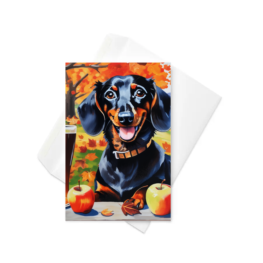 PugMug Custom Black Dachshund Greeting Card
