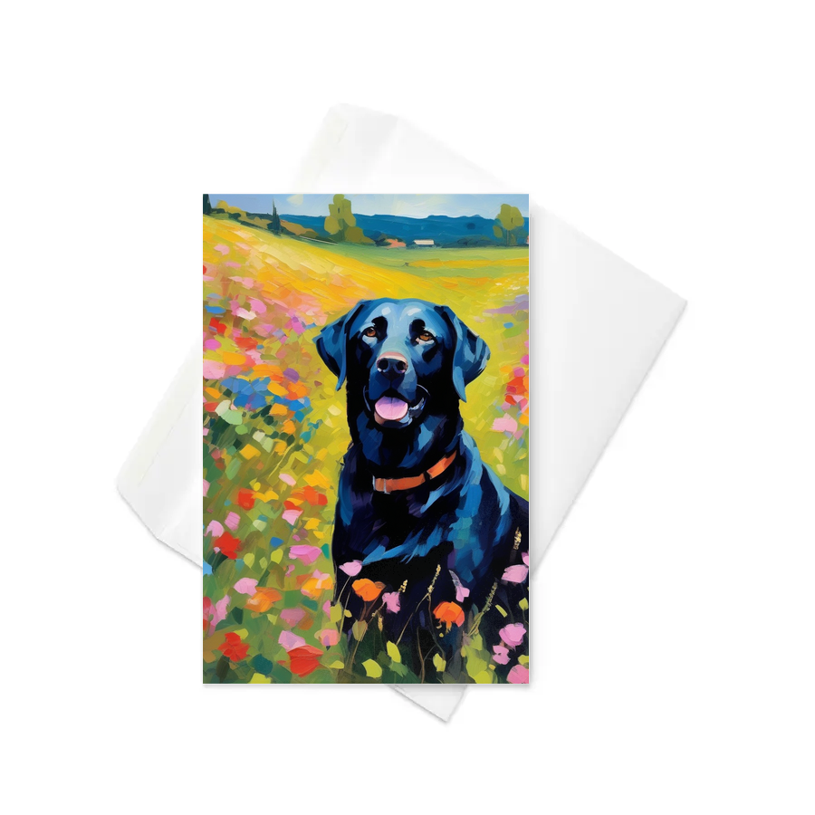 PugMug Custom Black Labrador Retriever Greeting Card