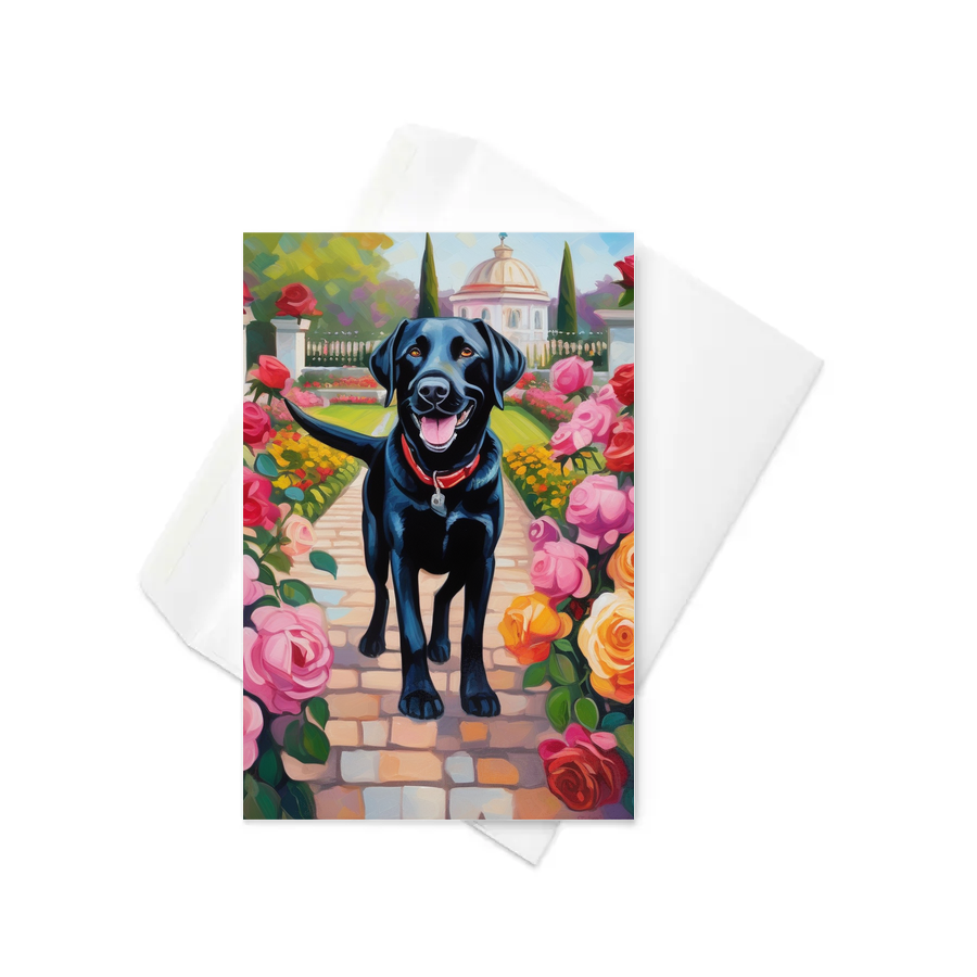 PugMug Custom Black Labrador Retriever Greeting Card