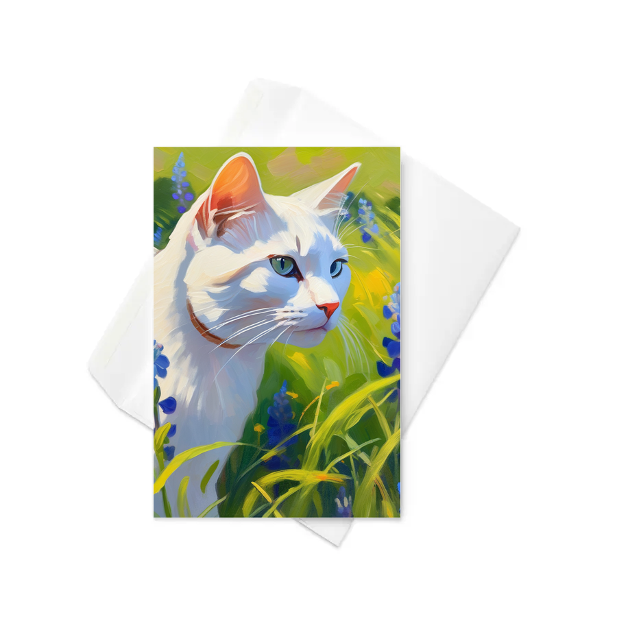 PugMug Custom White Companion Cat Greeting Card