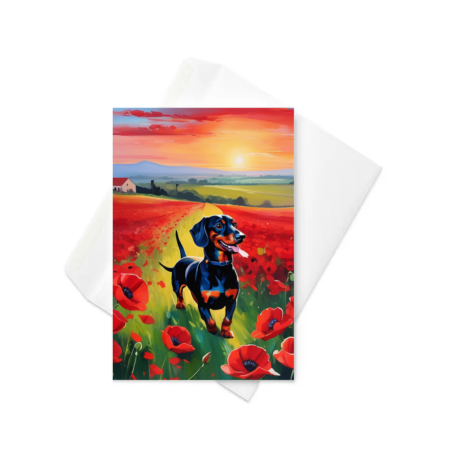 PugMug Custom Black Dachshund Greeting Card