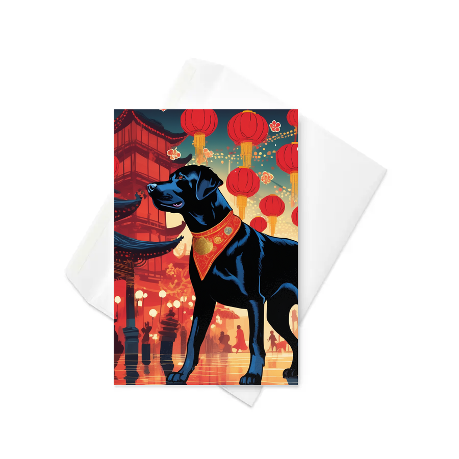 PugMug Custom Black Labrador Retriever Greeting Card