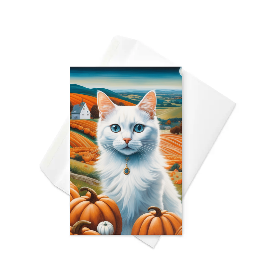 PugMug Custom White Companion Cat Greeting Card