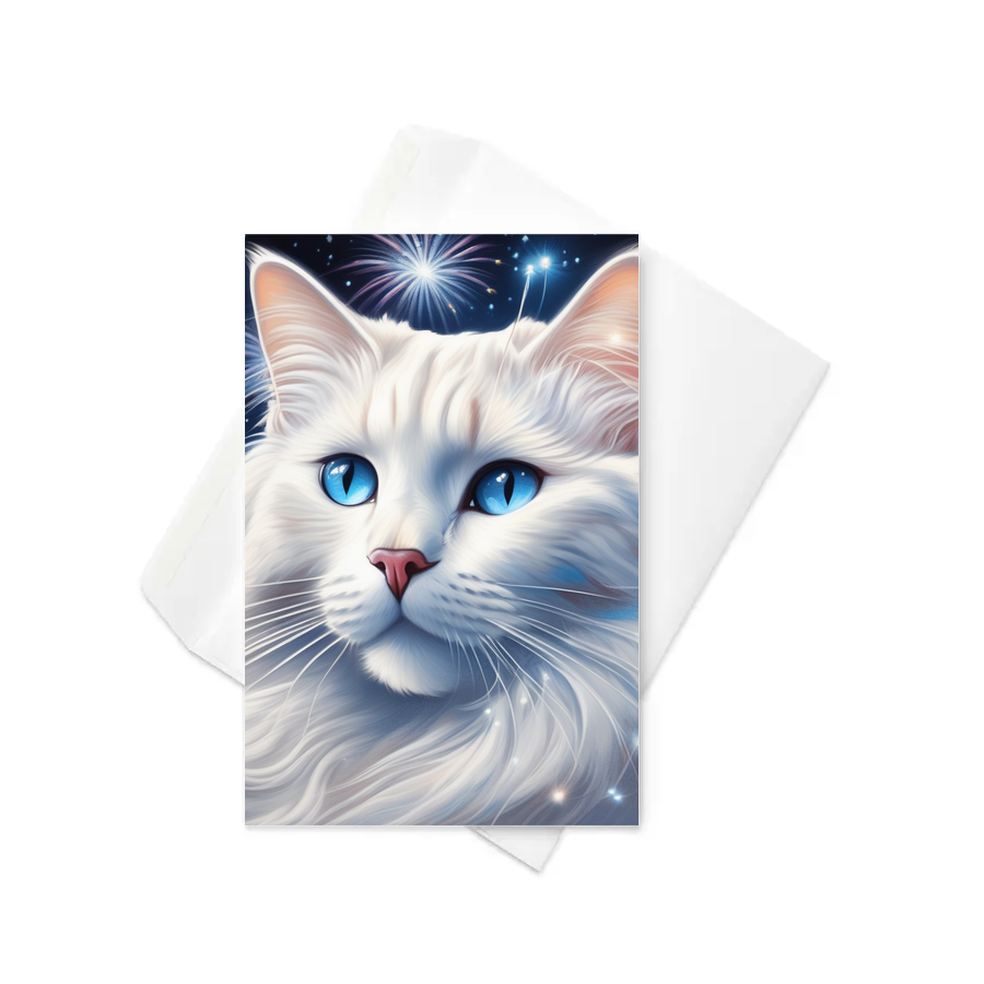 PugMug Custom White Ragdoll Cat Greeting Card
