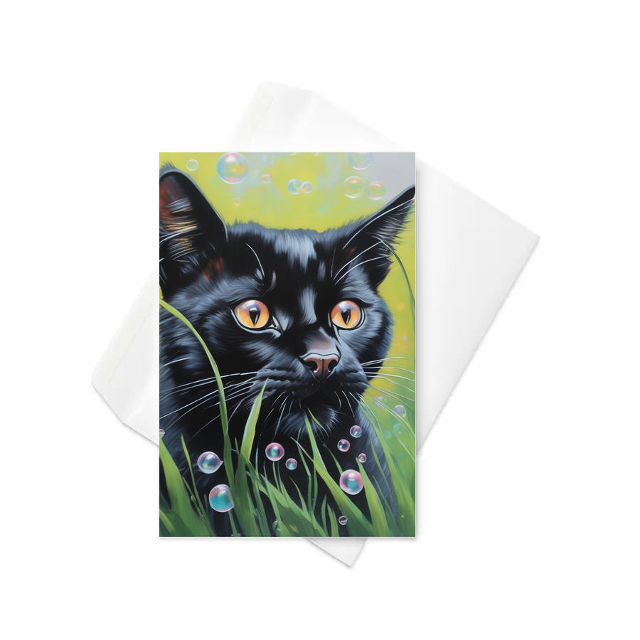 PugMug Custom Black Exotic Cat Greeting Card