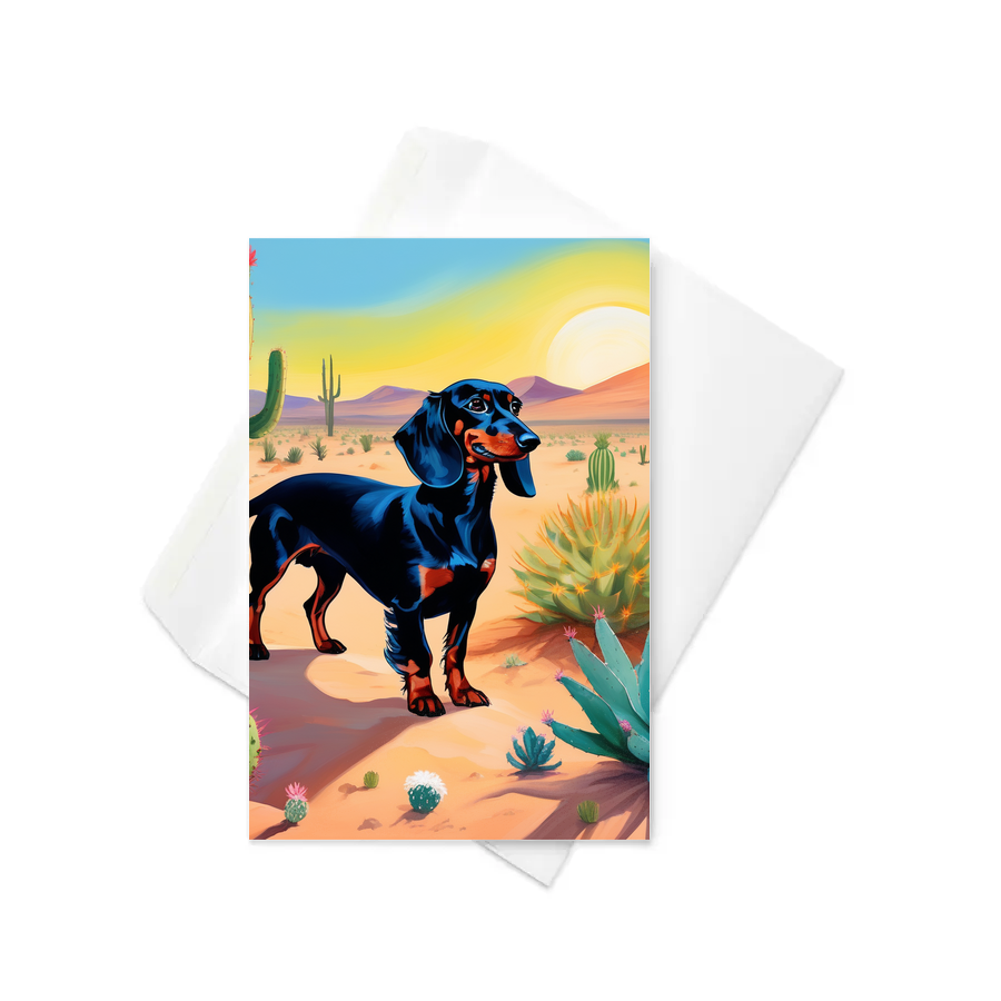 PugMug Custom Black Dachshund Greeting Card