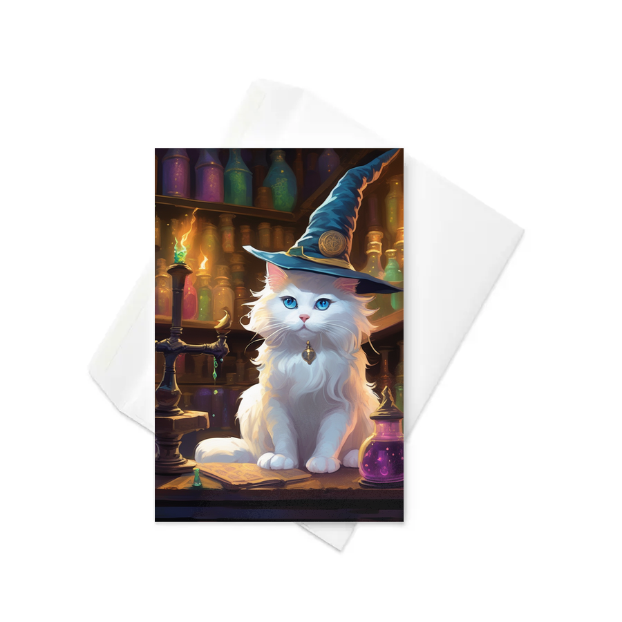 PugMug Custom White Ragdoll Cat Greeting Card