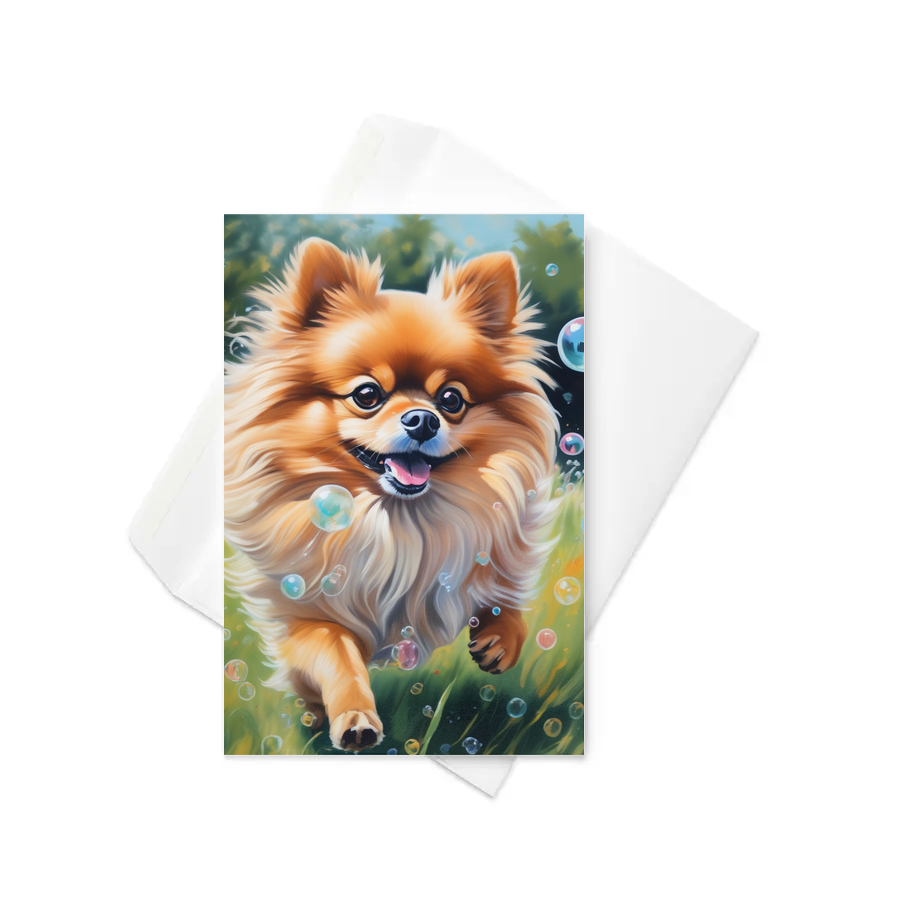 PugMug Custom Tan Pomeranian Greeting Card