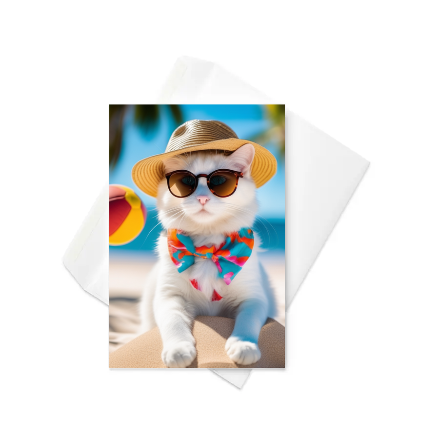 PugMug Custom White Companion Cat Greeting Card