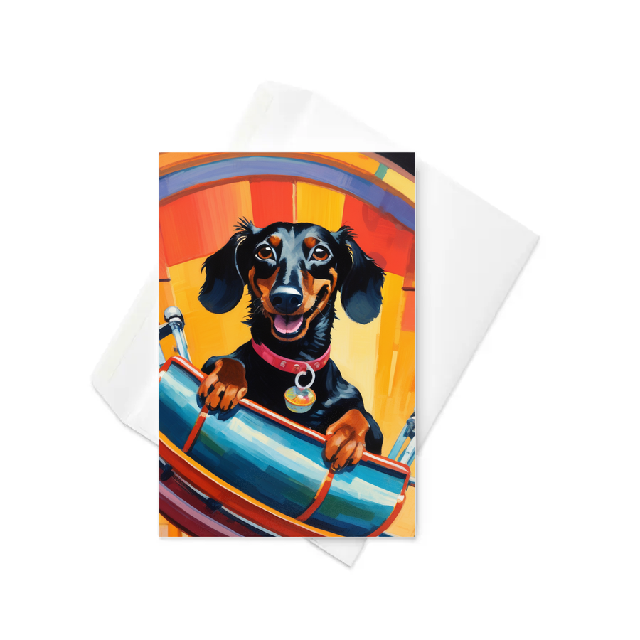 PugMug Custom Black Dachshund Greeting Card