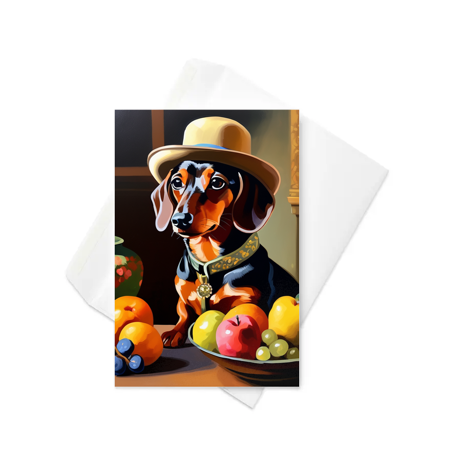 PugMug Custom Tan Dachshund Greeting Card