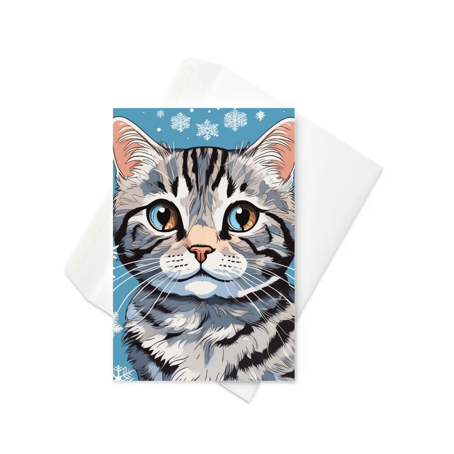 PugMug Custom Tabby Scottish Fold Cat Greeting Card