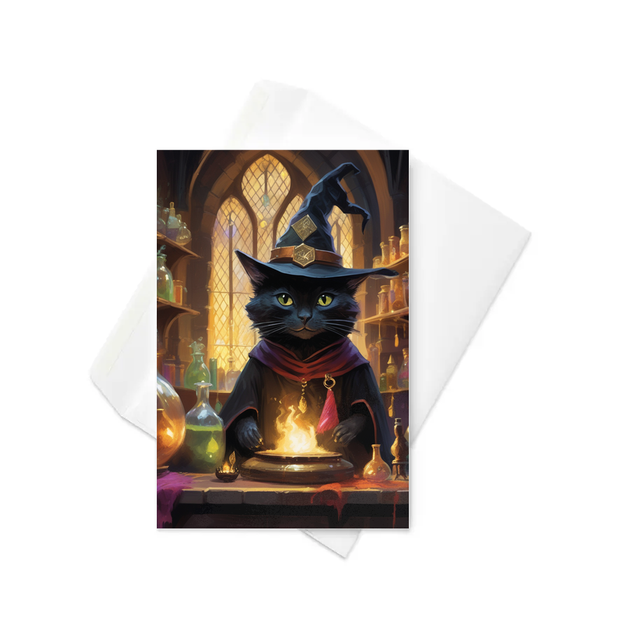 PugMug Custom Black Companion Cat Greeting Card