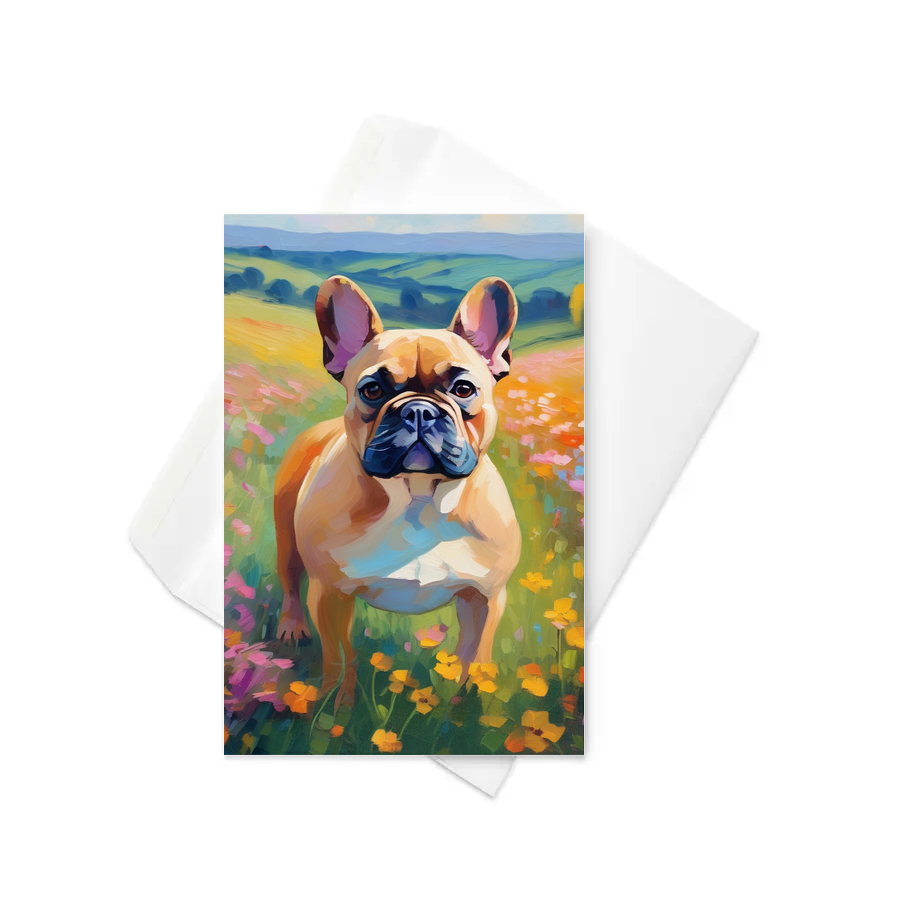PugMug Custom Tan French Bulldog Greeting Card