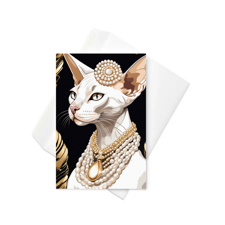 PugMug Custom White Sphynx Cat Greeting Card