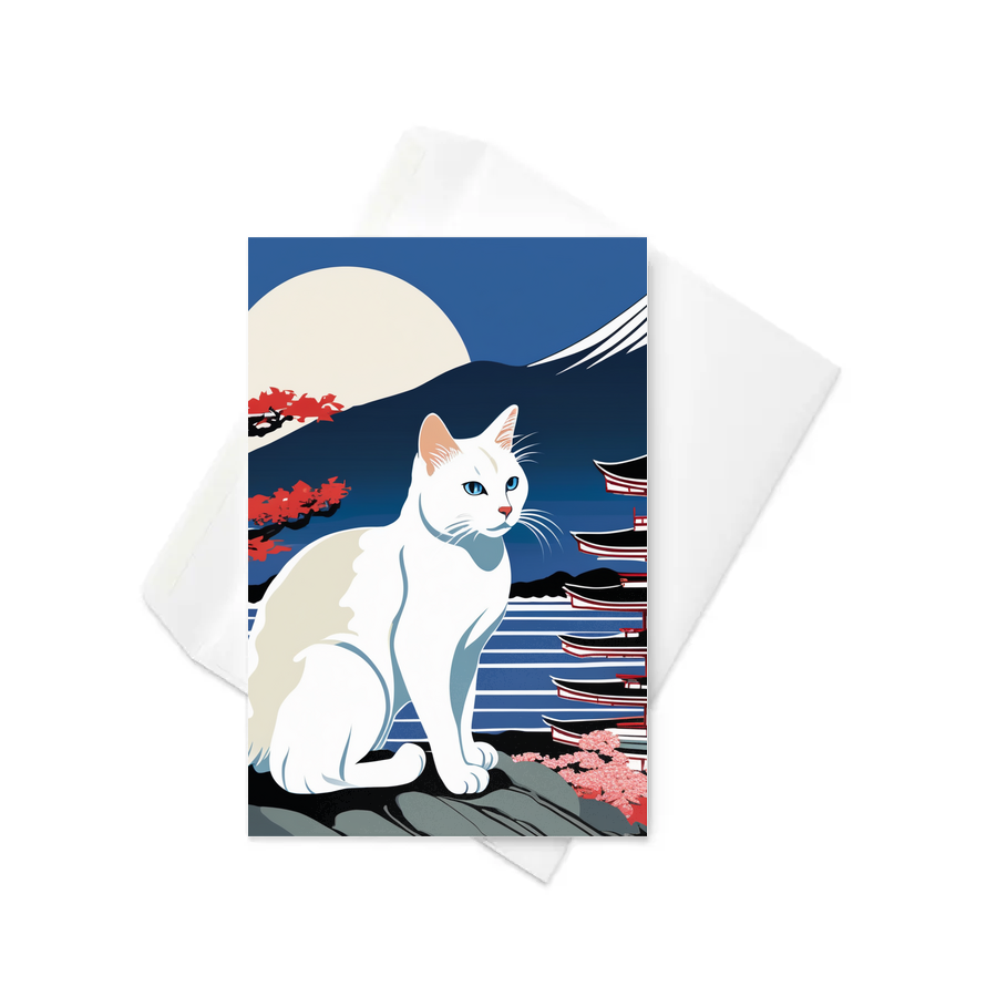 PugMug Custom White Companion Cat Greeting Card