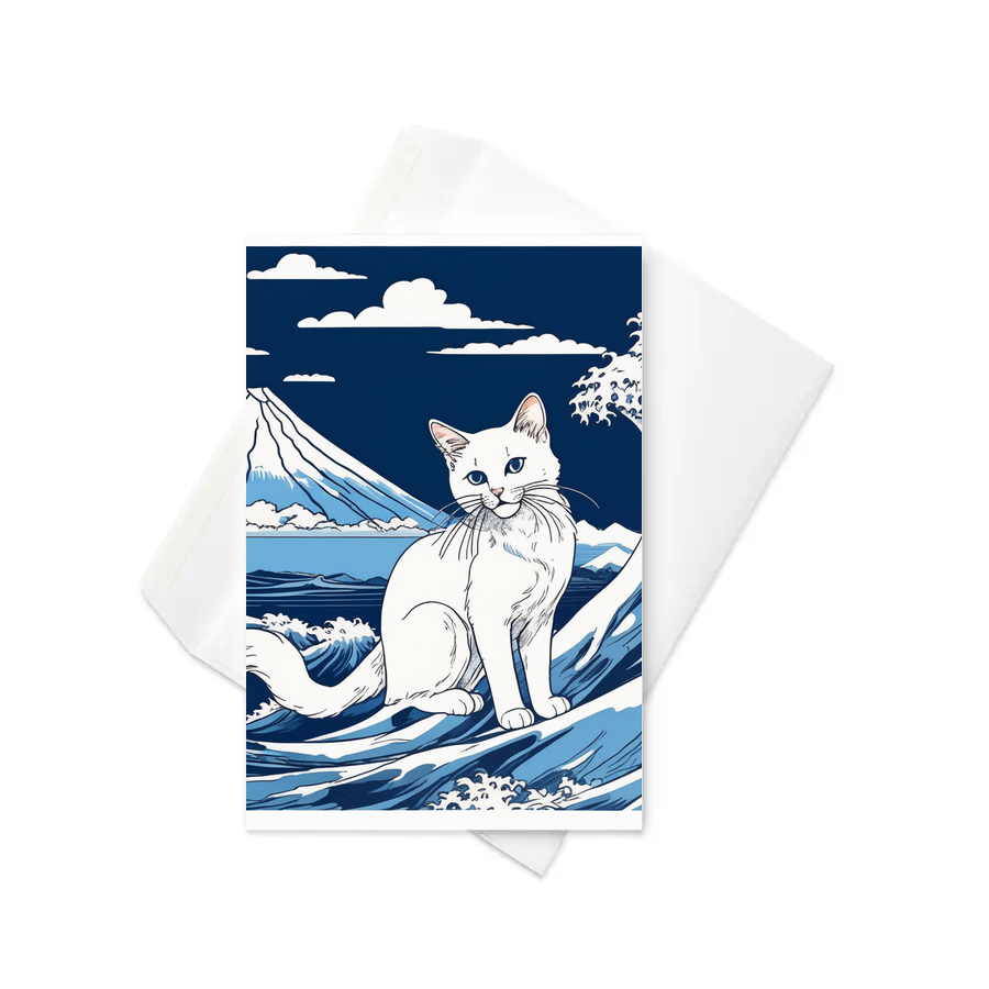 PugMug Custom White Companion Cat Greeting Card