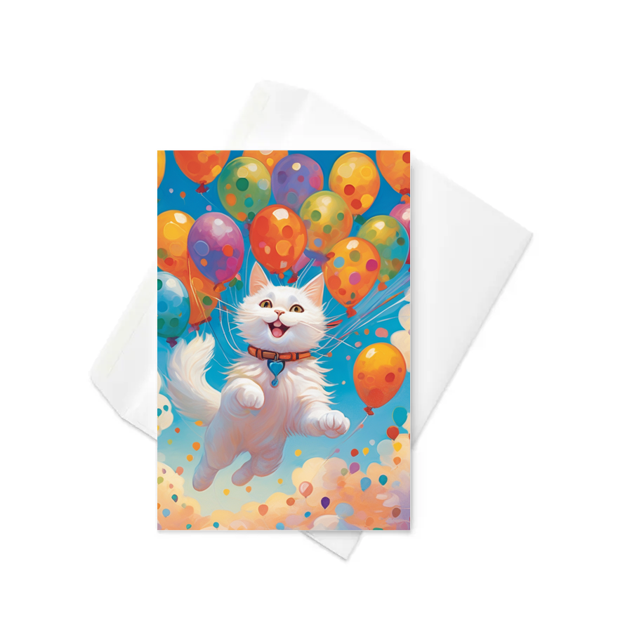 PugMug Custom White Companion Cat Greeting Card
