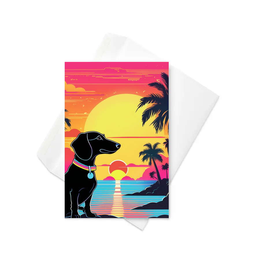 PugMug Custom Black Dachshund Greeting Card