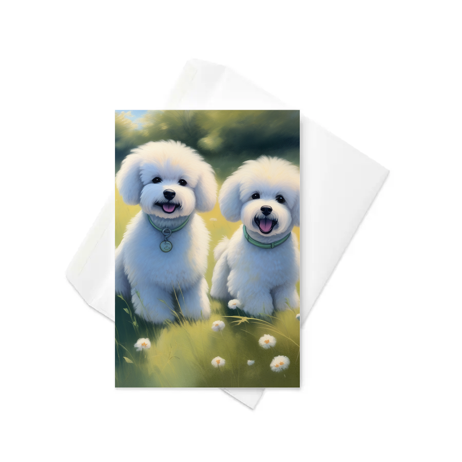 PugMug Custom Bichons Frise Greeting Card