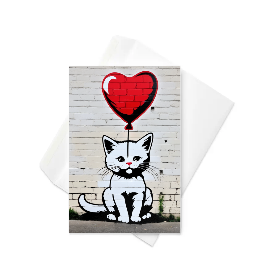 PugMug Custom White Companion Cat Greeting Card
