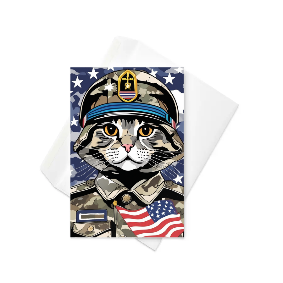 PugMug Custom Tabby Scottish Fold Cat Greeting Card