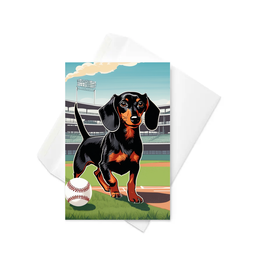 PugMug Custom Black Dachshund Greeting Card