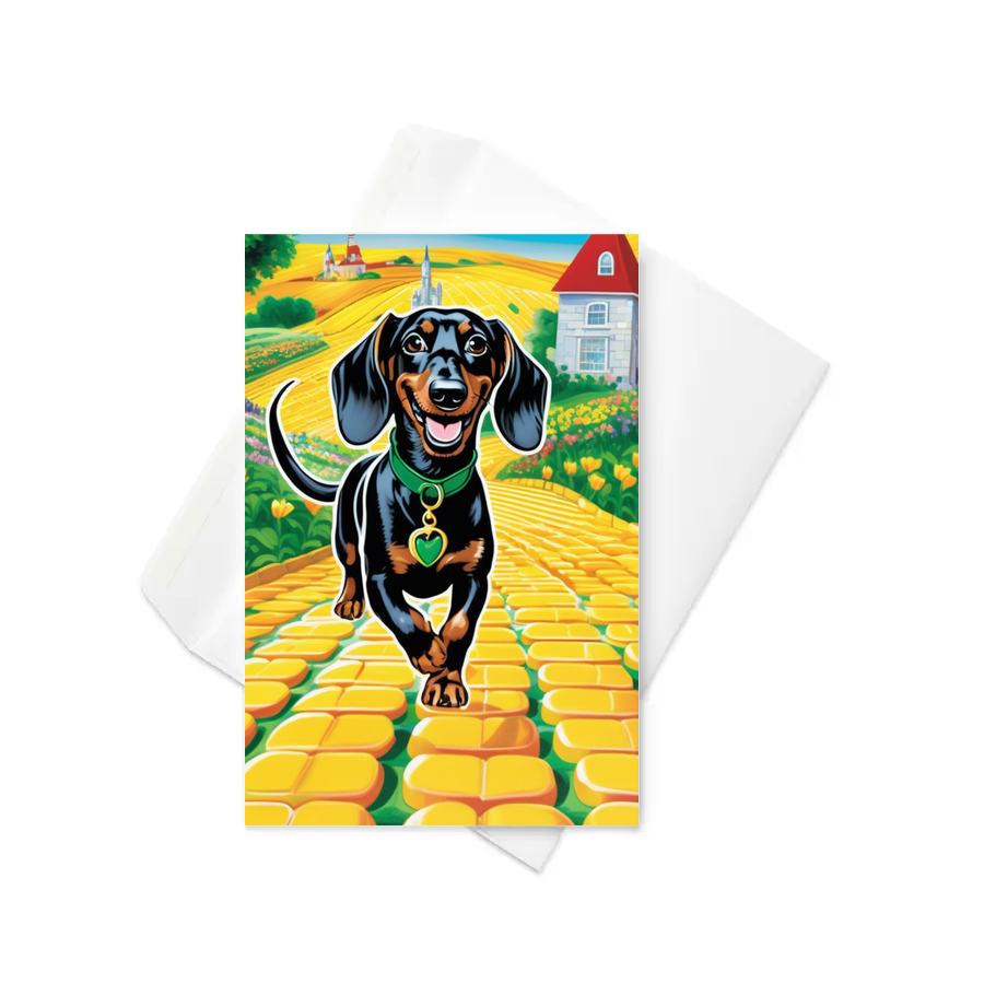 PugMug Custom Black Dachshund Greeting Card