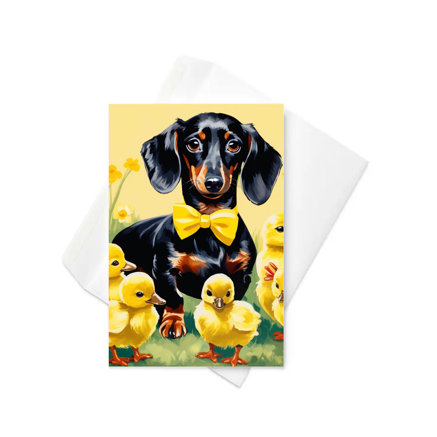 PugMug Custom Black Dachshund Greeting Card