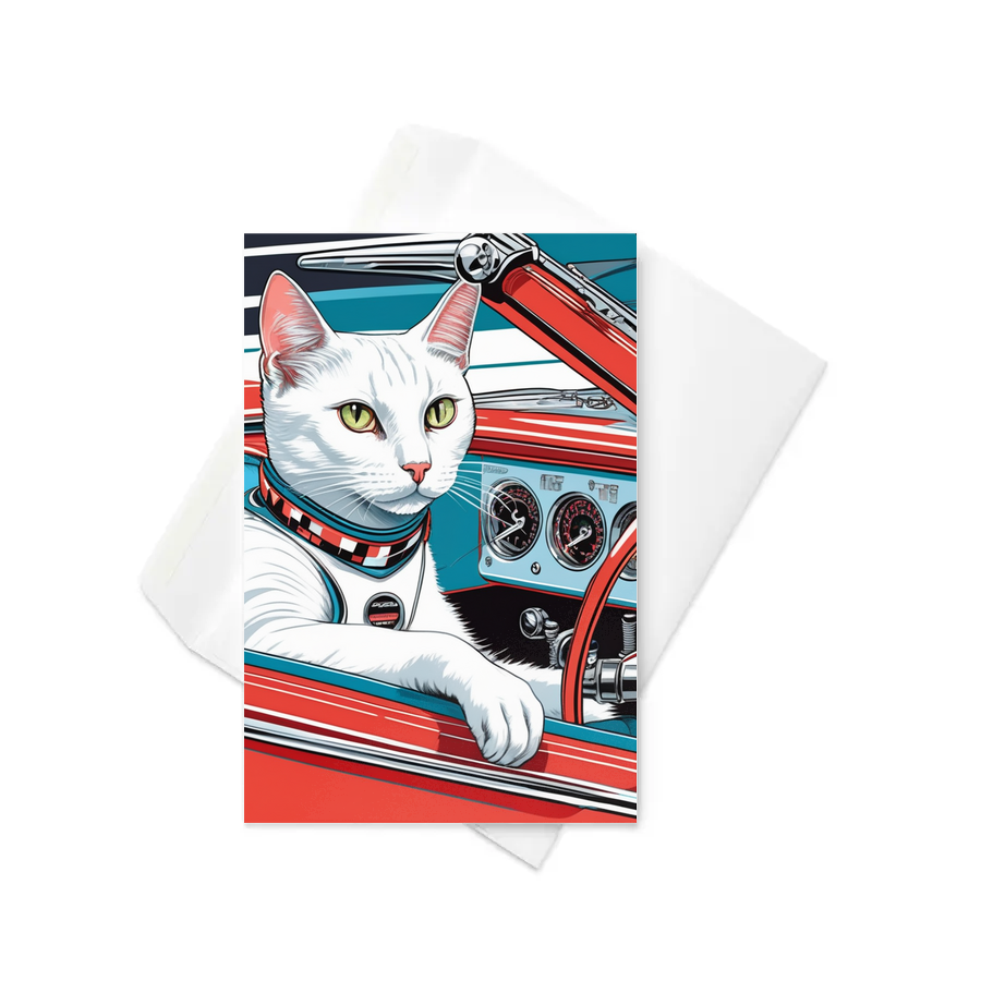 PugMug Custom White Companion Cat Greeting Card